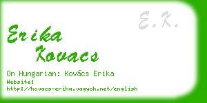 erika kovacs business card
