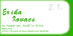 erika kovacs business card